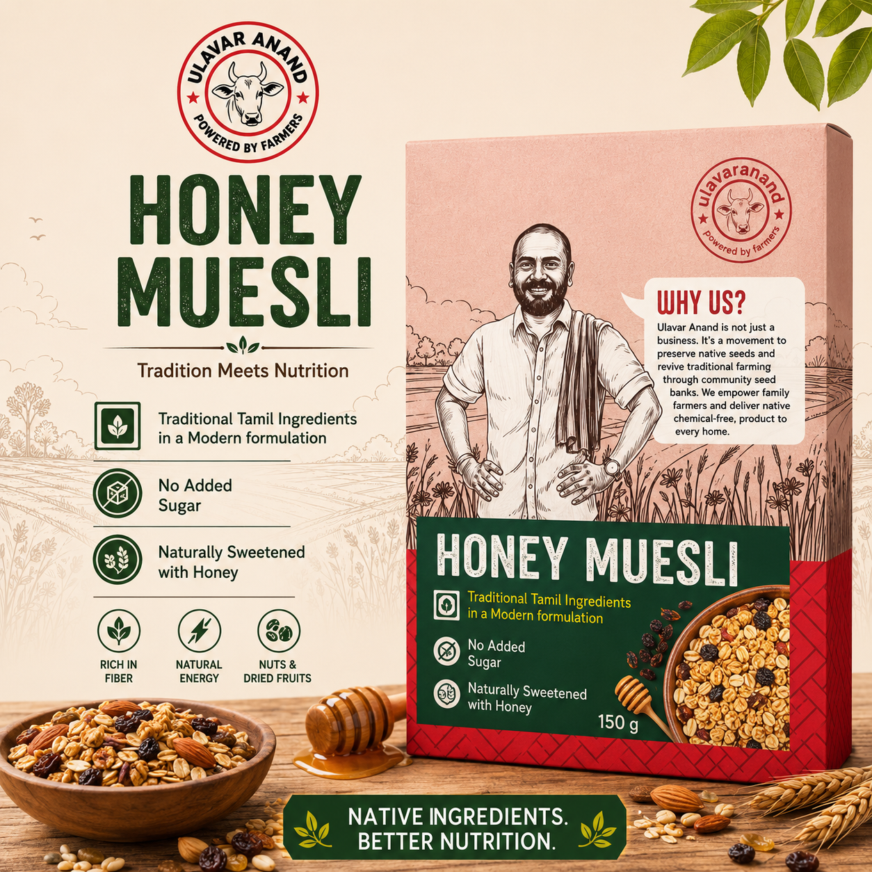 HONEY MUESLI 150 G