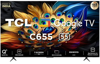 TCL 65C655 65 Inch QLED PRO 4K Ultra HD Google TV With Dolby Vision & Dolby Atmos TCL 65C655 65 Inch QLED PRO 4K Ultra HD Google TV With Dolby Vision & Dolby Atmos