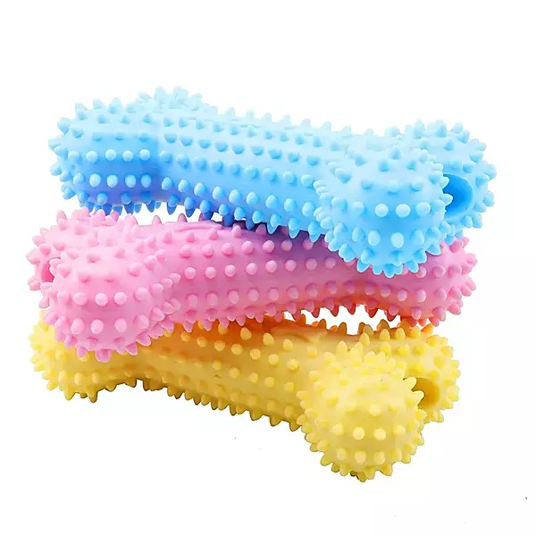 Spiky Rubber Dog Chew Bone – Dental Cleaning Toy