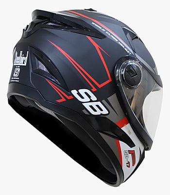 STEELBIRD SBH-17 ROBOT ICE MATT BLACK/RED C/V (L)