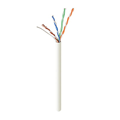 Cat5e UTP 1000ft Bulk Ethernet Network Cable 350Mhz Pure Copper Riser - White