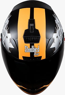 STEELBIRD SBA-1 STORM GLOSSY BLACK/ORANGE C/V (L)