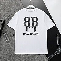 Playera Balenciaga Logo BB Efecto Pintura Goteada

