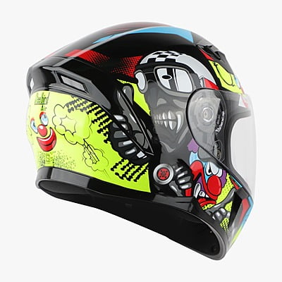 STEELBIRD SBA-21 COMIC GLOSSY BLACK/NEON C/V (M)