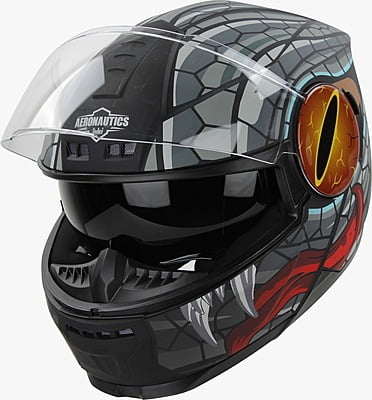 STEELBIRD SBH-40 ISS MAMBA GLOSSY BLACK/GREY C/V 600 MM