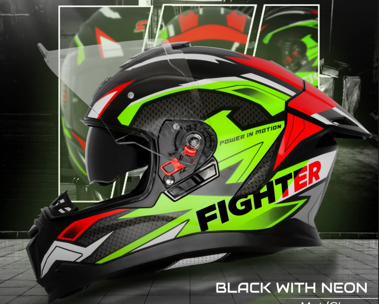 STEELBIRD SBH-57 ISS FIGHTER F7 GLOSSY BLACK/NEON C/V 620MM WITH EXTRA SMOKE VISOR STEELBIRD SBH-57 ISS FIGHTER F7 GLOSSY BLACK/NEON C/V 620MM WITH EXTRA SMOKE VISOR