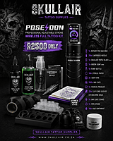 POSEIDON Professional Adjustable stroke Wireless Full Tattoo Kit POSEIDON Professional Adjustable stroke Wireless Full Tattoo Kit