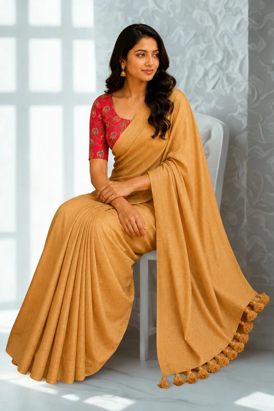 Khadi linen with seperate blouse 5