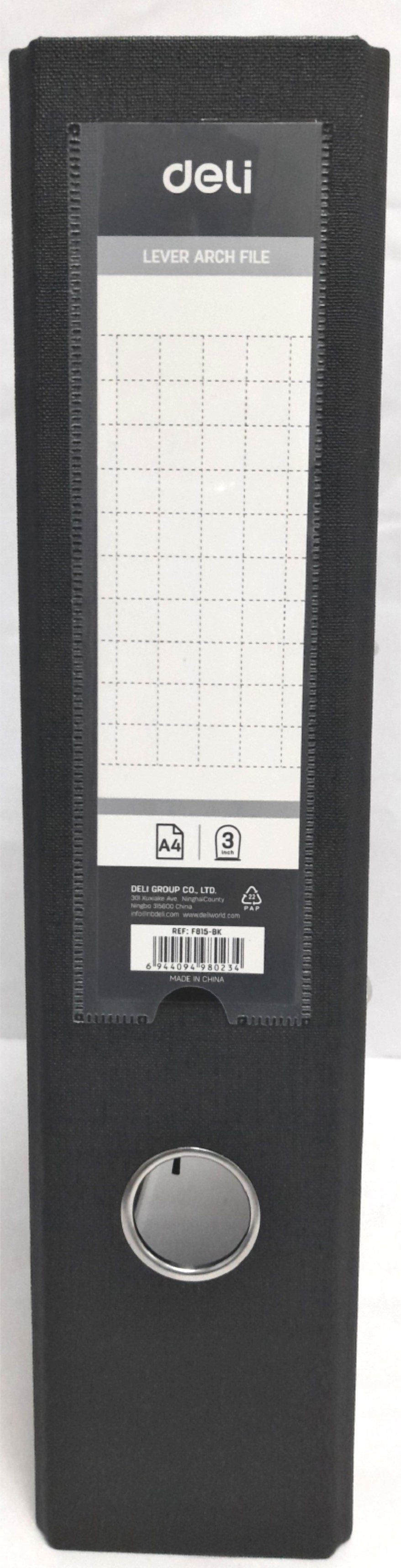 DELI F815-BK PVC BOX FILE A4 BLACK