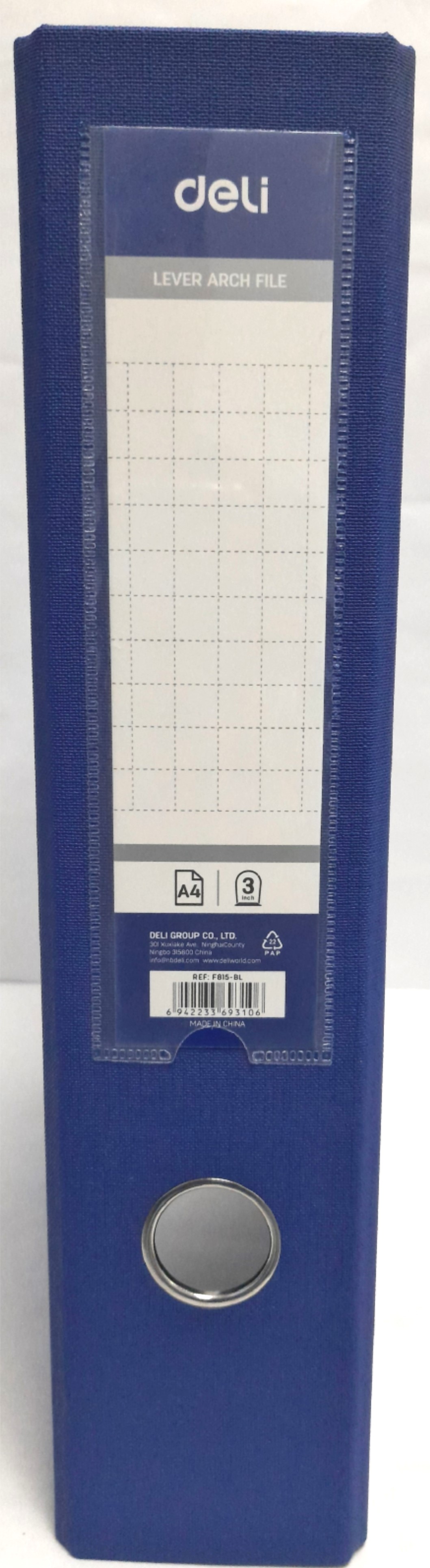 DELI F815-BL PVC BOX FILE A4 BLUE