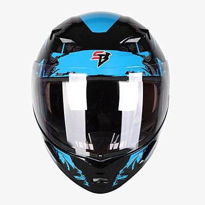 STEELBIRD SBA-21 COMBAT GLOSSY BLACK/BLUE C/V (M)