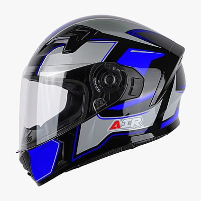 STEELBIRD SBA-21 ISS AIR CARBON MATT BLACK/BLUE C/V (M)