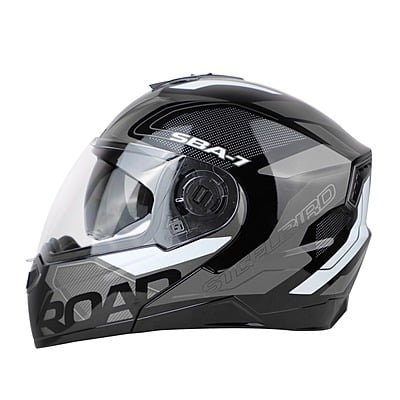 STEELBIRD SBA-7 ISS ROAD MATT BLACK/GREY C/V (L)