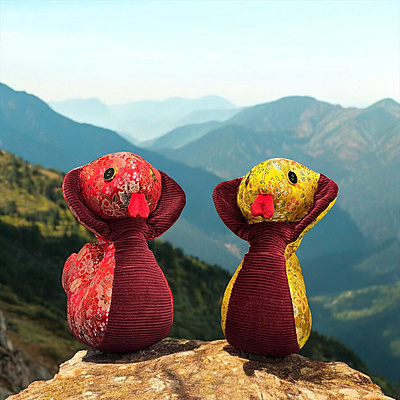 Rắn Cute Mẹ - Thủ Công Nhồi Bông, Vải Gấm Rắn Cute Mẹ - Thủ Công Nhồi Bông, Vải Gấm