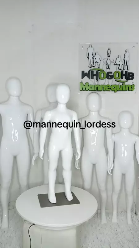 Unisex Kids Children Mannequins Age 1 to 2 Yrs. Glossy White