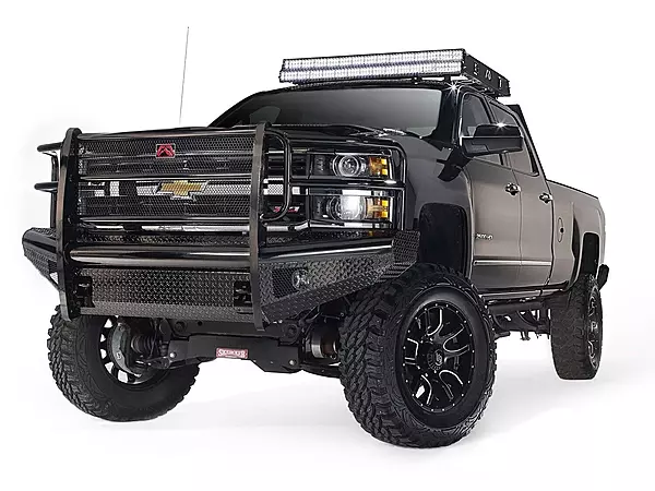 Fab Fours CH05-S1360-1 Black Steel Front Ranch Bumper with Full Grill Guard