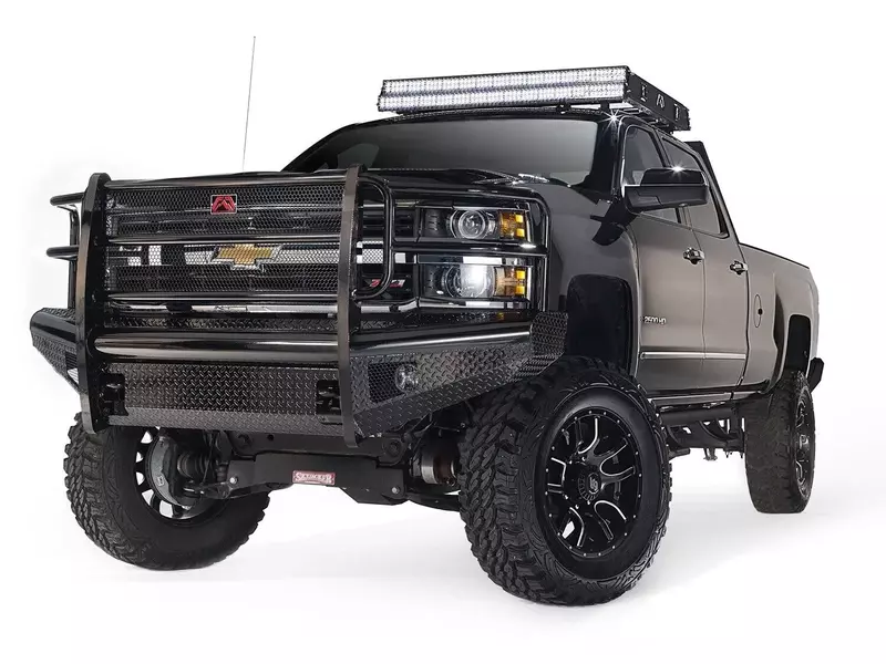 Fab Fours CH05-S1360-1 Black Steel Front Ranch Bumper with Full Grill Guard