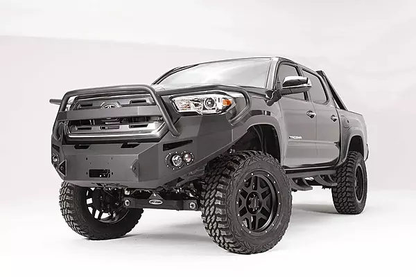 Fab Fours TT16-B3650-1 Winch-Ready Front Bumper, Black for Toyota Tacoma