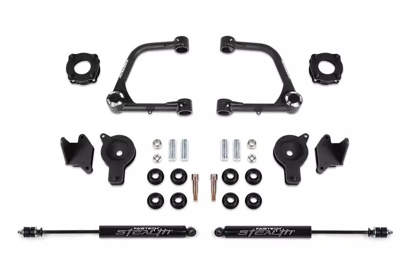 Fabtech - 2022 Tundra 4WD 3in UCA Kit w/Uniballs & Fr Shk Spcrs & Rr Air Bag Spcrs & Rr Stealth Shock (K7089M)