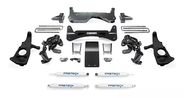 Fabtech K1046 Raised Torsion Suspension Lift System w/Performance Shocks 6 in. Lift Raised Torsion Suspension Lift System