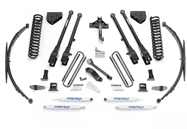 Fabtech K2129 4 Link Lift System w/Performance Shocks 8 in. Lift 4 Link Lift System