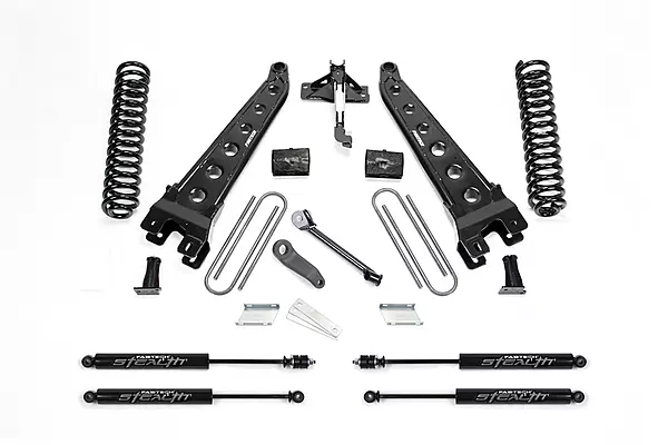 FABTECH Lift Kit Suspension - 4 Radius Arm System with Coils