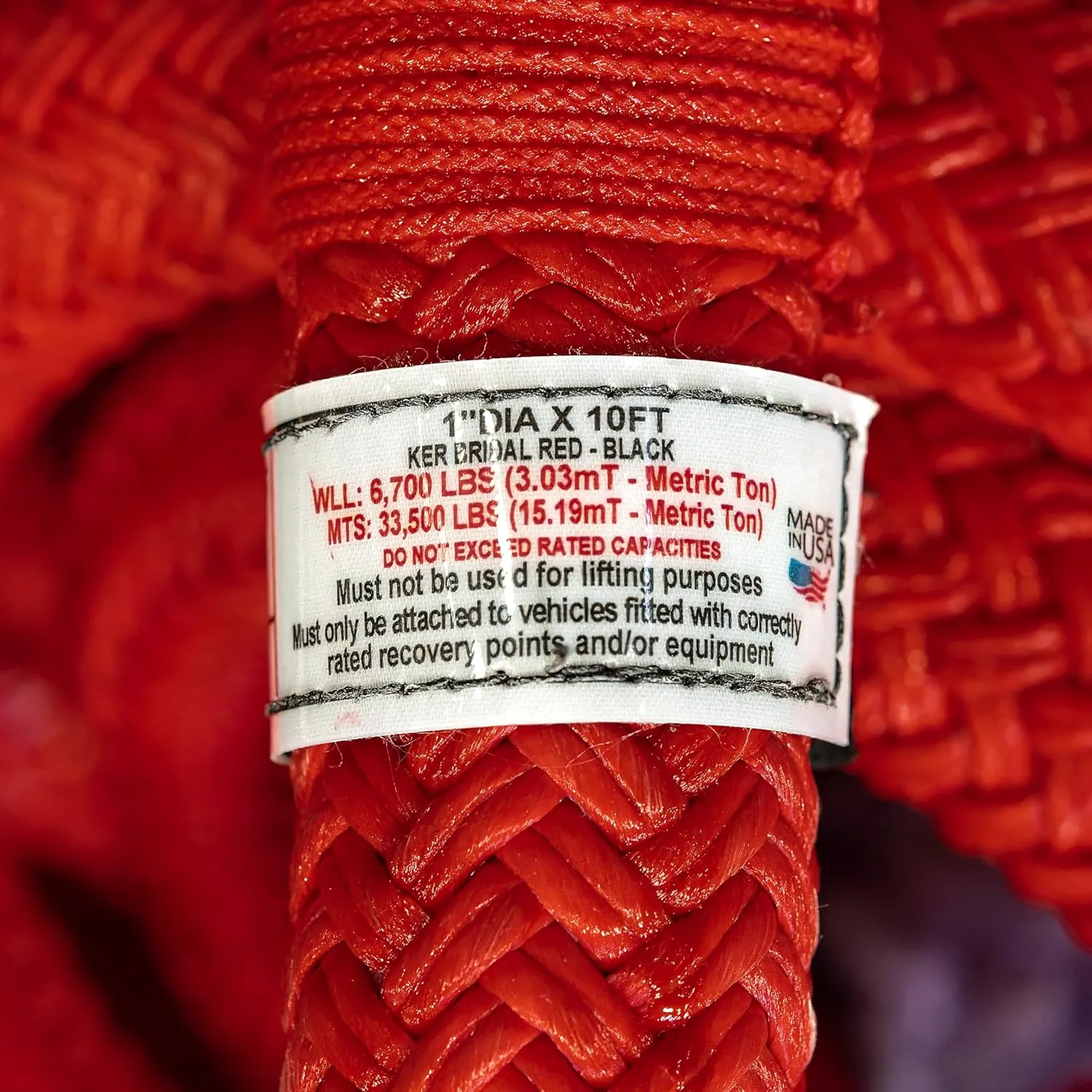 Factor 55 Extreme Duty Kinetic Energy Recovery Rope Bridle, 1" Diameter x 10' Length