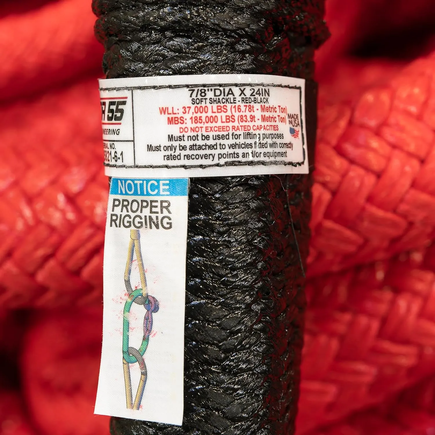 Factor 55 Extreme Duty 7/8" x 24" Soft Shackle, 185,000 lbs. Minimum Breaking Strength