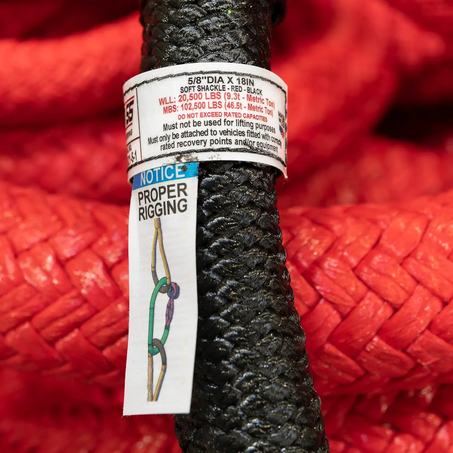 Factor 55 Extreme Duty 5/8" x 18" Soft Shackle, 102,500 lbs. Minimum Breaking Strength