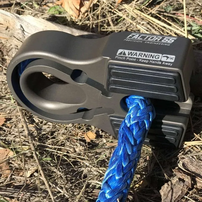 Factor 55 Flat Splicer Low-Profile Design for Synthetic Rope, Fits Synthetic Rope up to 1/2" - Gray