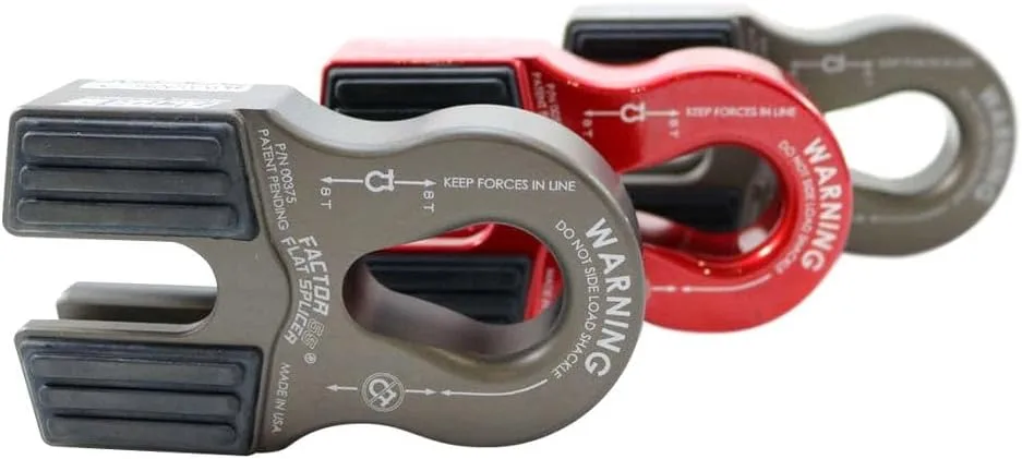 Factor 55 Flat Splicer Low-Profile Design for Synthetic Rope, Fits Synthetic Rope up to 1/2" - Gray