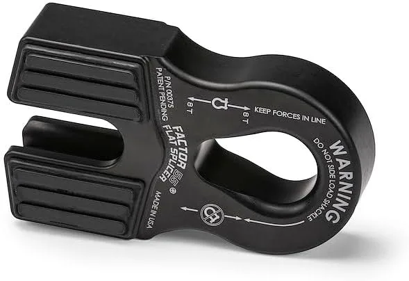 Factor 55 Flat Splicer Low-Profile Design for Synthetic Rope, Fits Synthetic Rope up to 1/2" - Black