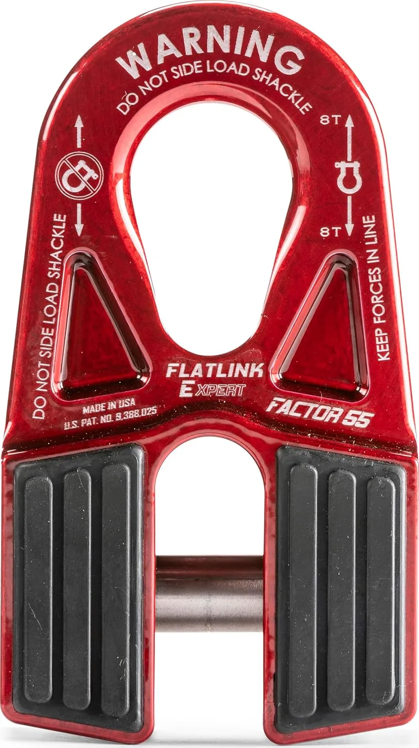Factor 55 Flatlink E Closed Winch System, Compatible with All Roller Fairlead License Plate Brackets - Red