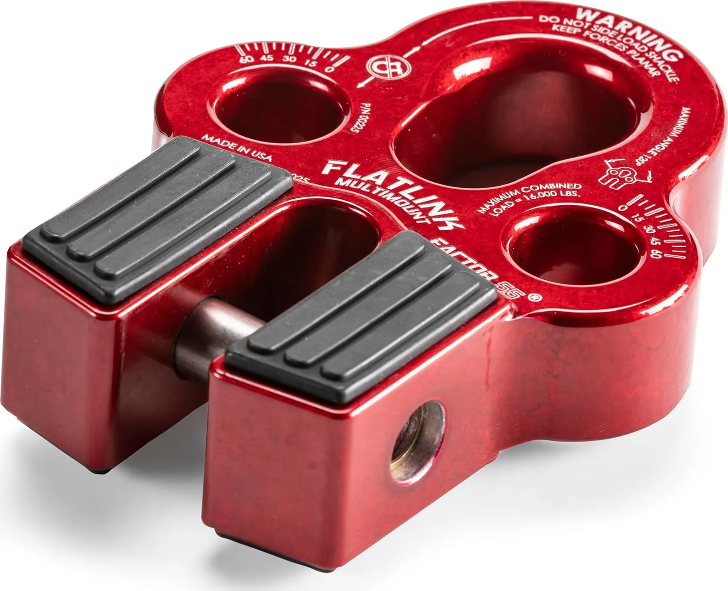 Factor 55 Flatlink Multi-Mount Winch Cable Shackle Mount, Designed for Steel Cables and Synthetic Winch Ropes with Load Capacity: 16,000 lbs - Red