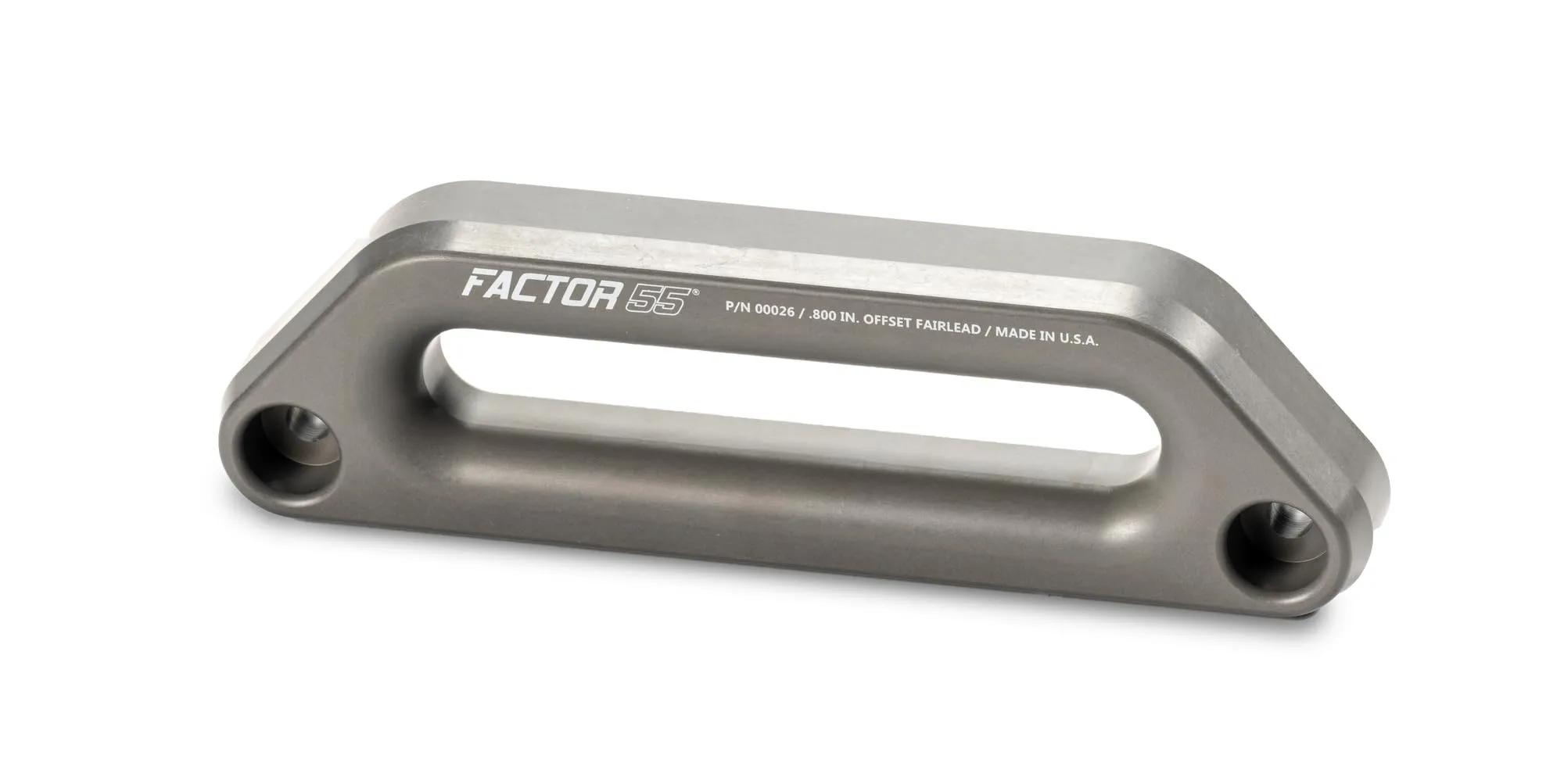 Factor 55 Hawse Offset Fairlead for Synthetic Winch Rope, 1.5" Thickness - Gray