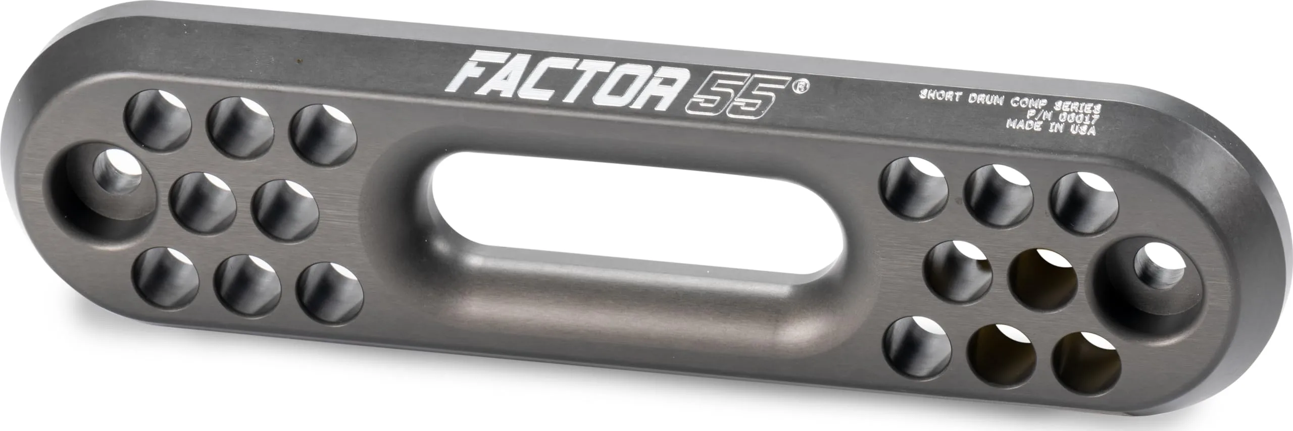 Factor 55 Hawse Short Drum Fairlead for Synthetic Winch Rope, 1.0" Thickness - Gray