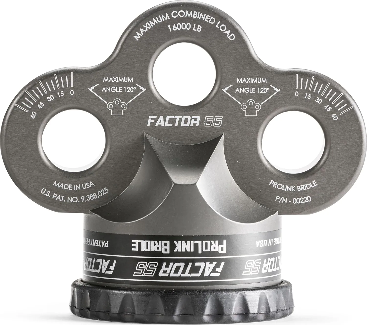 Factor 55 Prolink Bridle 3 Individual Shackle Mount Holes, Capacity: 16,000 lbs - Gray