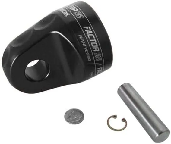 Factor 55 ProLink Winch Shackle Mount for Large Overland and Military-Style Vehicles, Fits Lines Up to 1/2" Diameter - Black