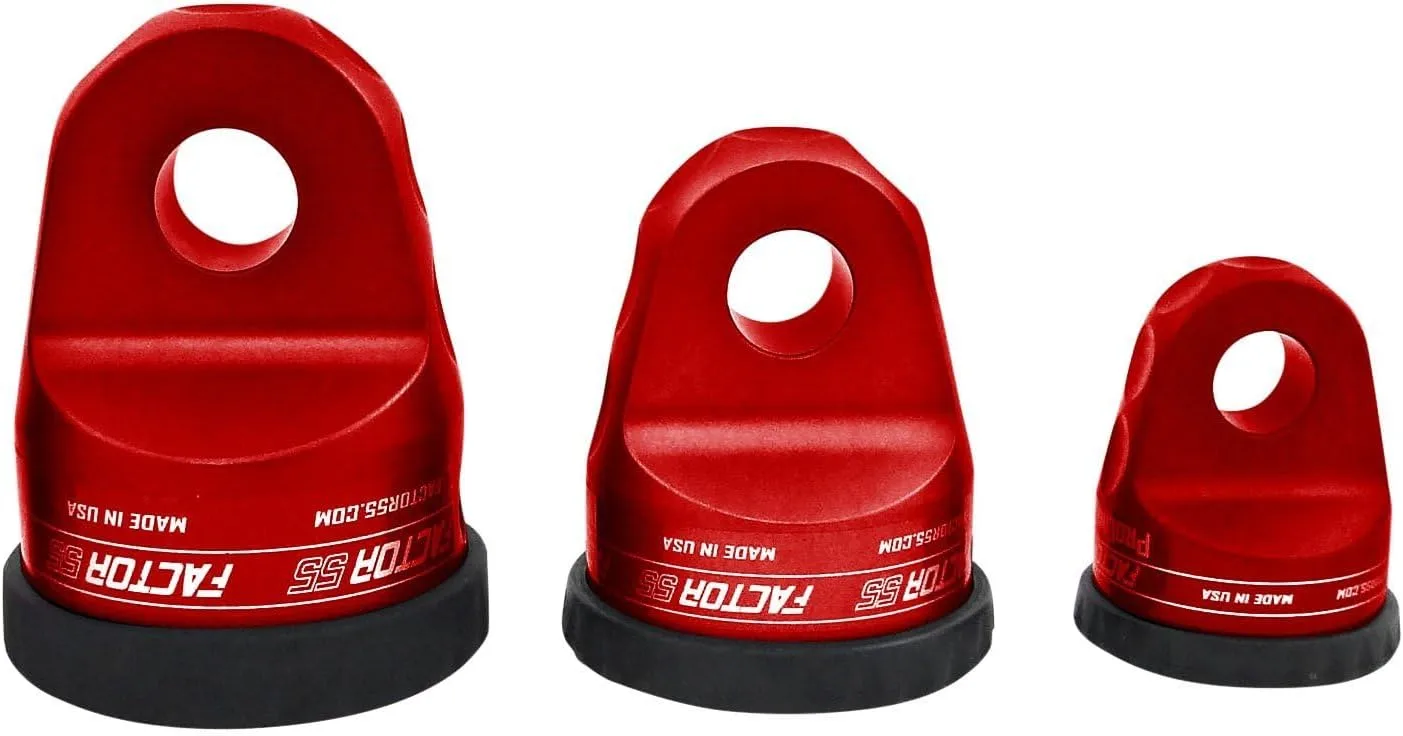 Factor 55 ProLink Winch Shackle Mount for Large Overland and Military-Style Vehicles, Fits Lines Up to 1/2" Diameter - Red