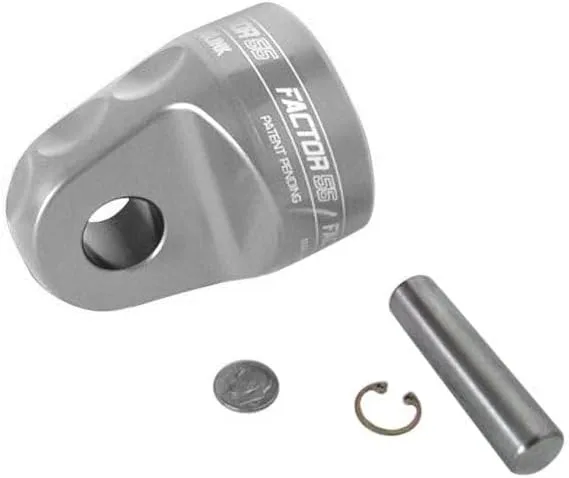 Factor 55 ProLink Winch Shackle Mount for Large Overland and Military-Style Vehicles, Fits Lines Up to 1/2" Diameter - Silver