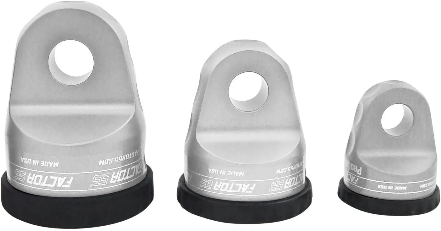 Factor 55 ProLink Winch Shackle Mount for Large Overland and Military-Style Vehicles, Fits Lines Up to 1/2" Diameter - Silver
