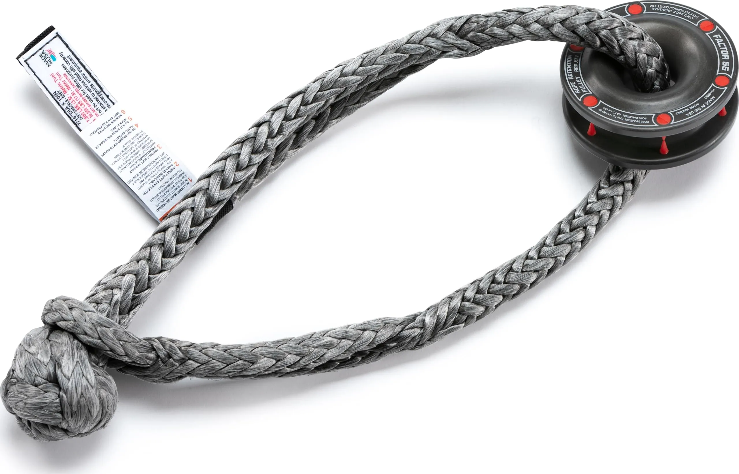 Factor 55 Rope Retention Pulley XTV and 10" Soft Shackle Combo for UTV/ATV