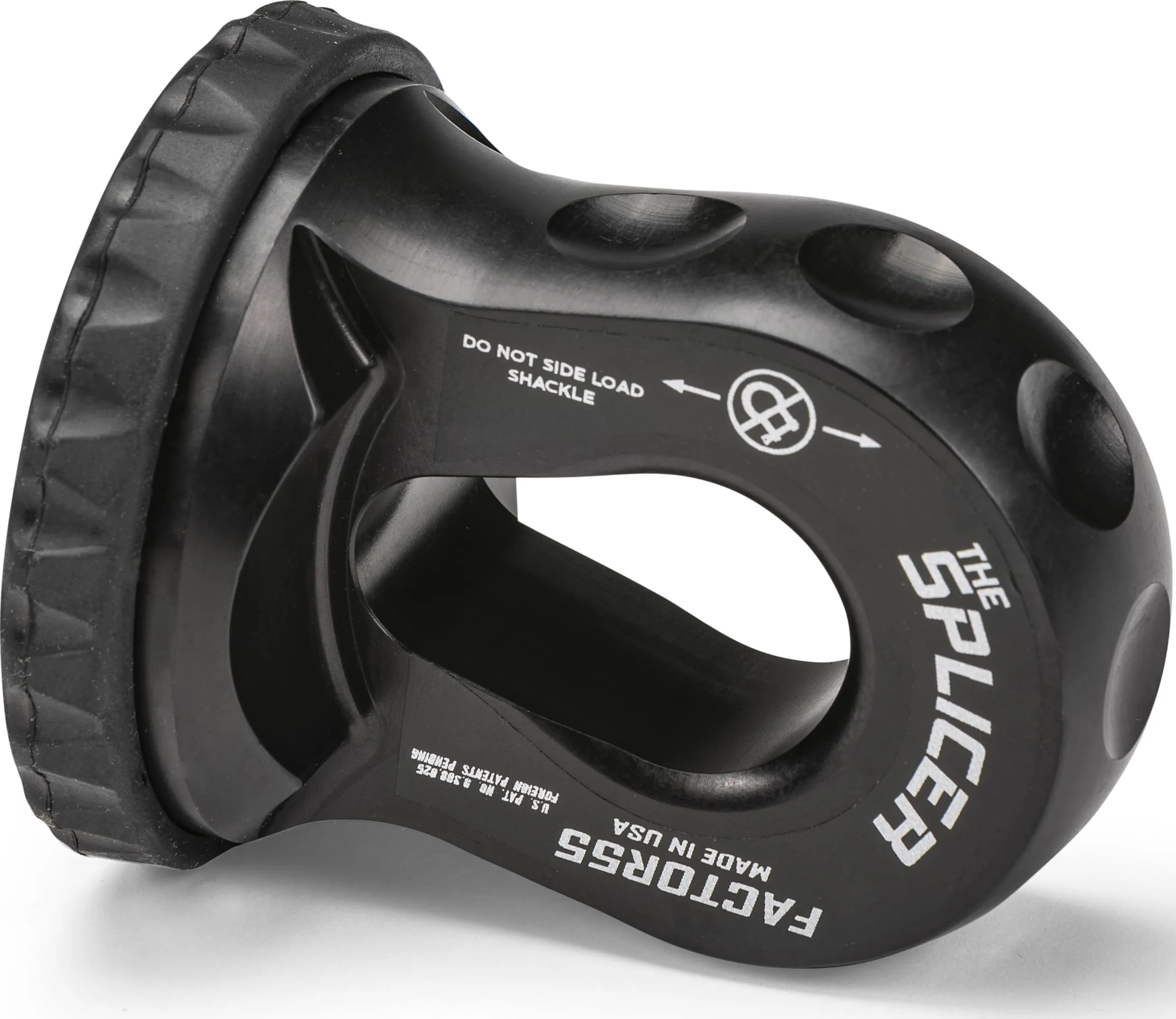 Factor 55 Splicer Synthetic Rope Shackle, Fits Rope up to 1/2" - Black