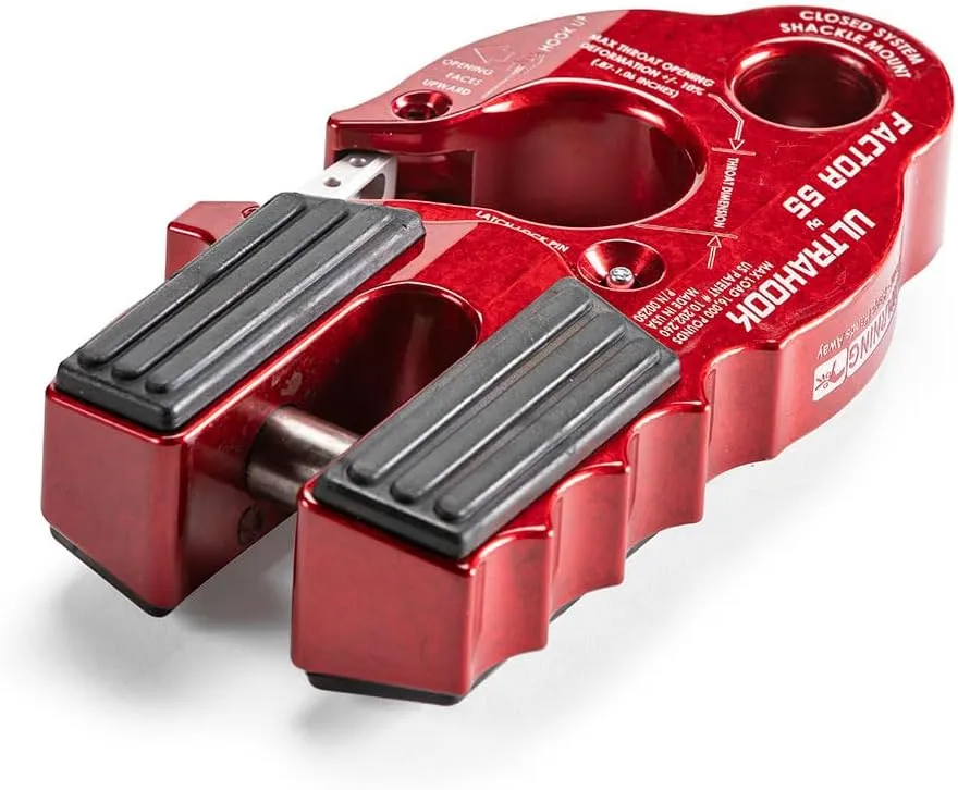 Factor 55 Ultrahook Closed System Shackle Pin Mount, Designed for Steel Cables and Synthetic Ropes - Blue
