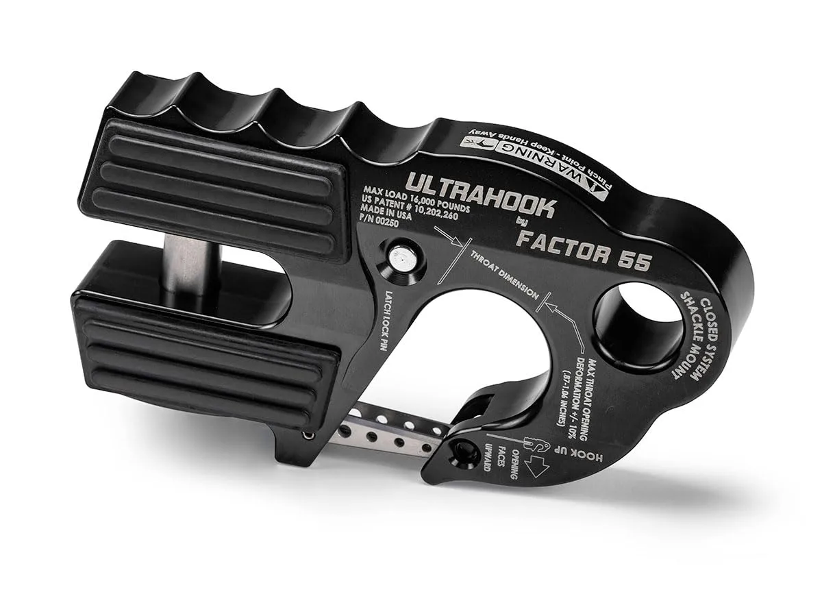 FACTOR 55 Ultrahook Winch Hook Closed System Shackle Mount