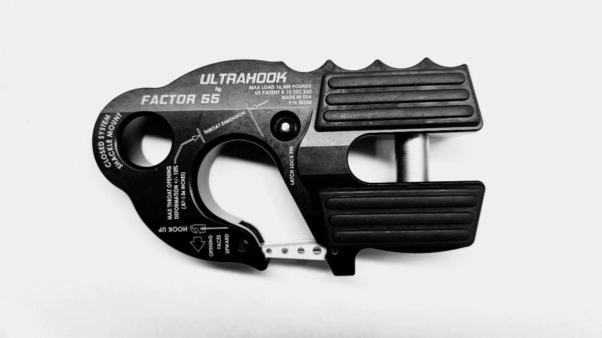 FACTOR 55 Ultrahook Winch Hook Closed System Shackle Mount