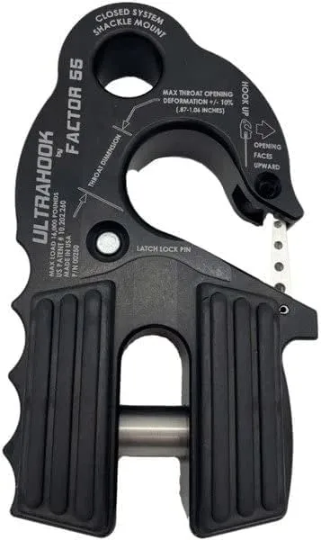 FACTOR 55 Ultrahook Winch Hook Closed System Shackle Mount