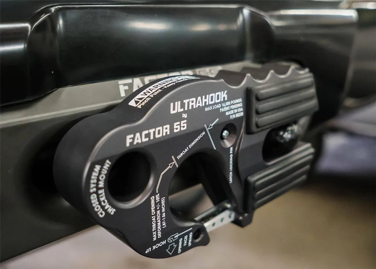 FACTOR 55 Ultrahook Winch Hook Closed System Shackle Mount