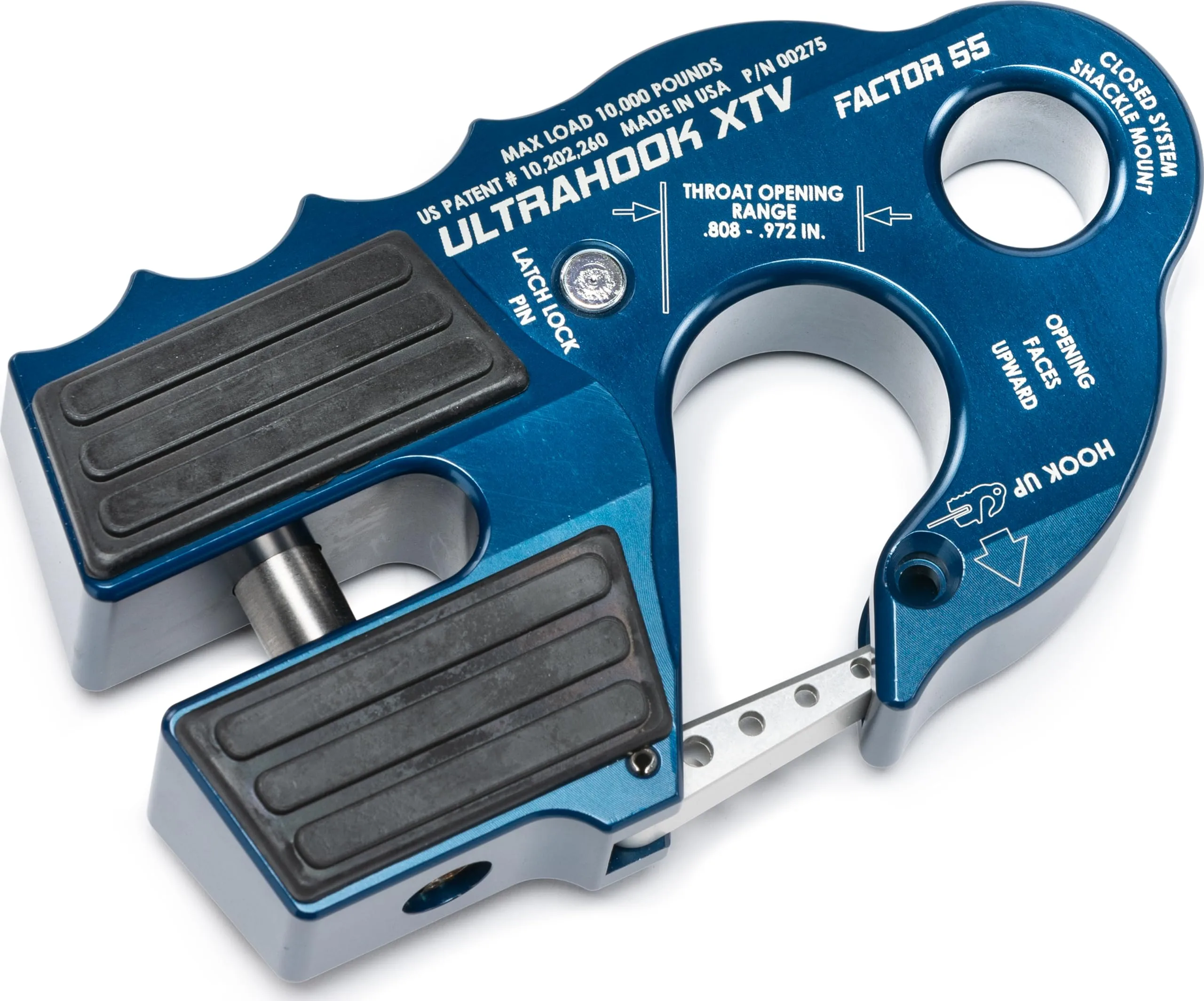 Factor 55 Ultrahook XTV Shackle Mount - Blue, 10,000 lb Rated