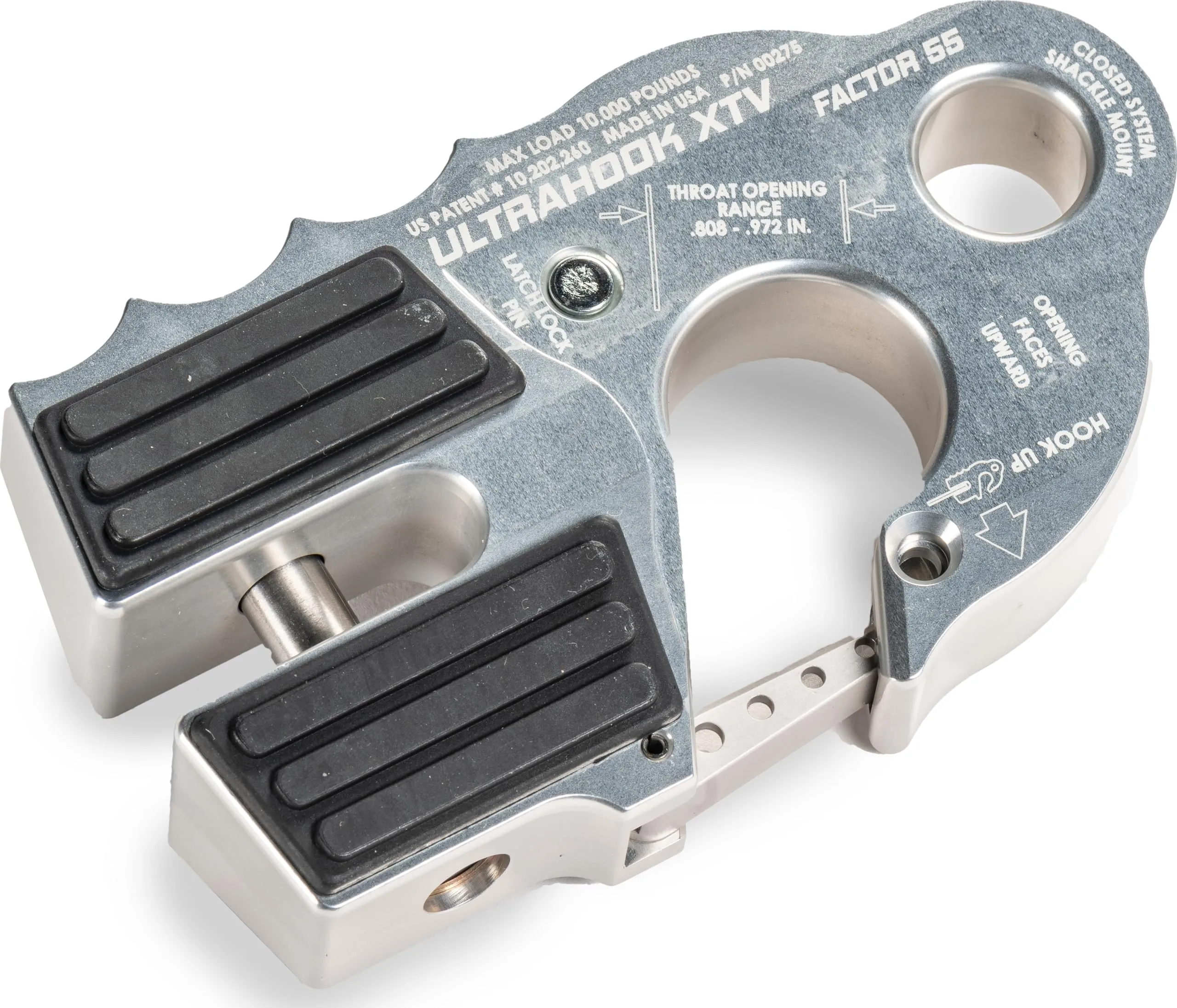 Factor 55 Ultrahook XTV Closed System Shackle Mount, Max Rated Load: 10,000 Pounds and Breaking Strength: 21,000 Pounds - Silver